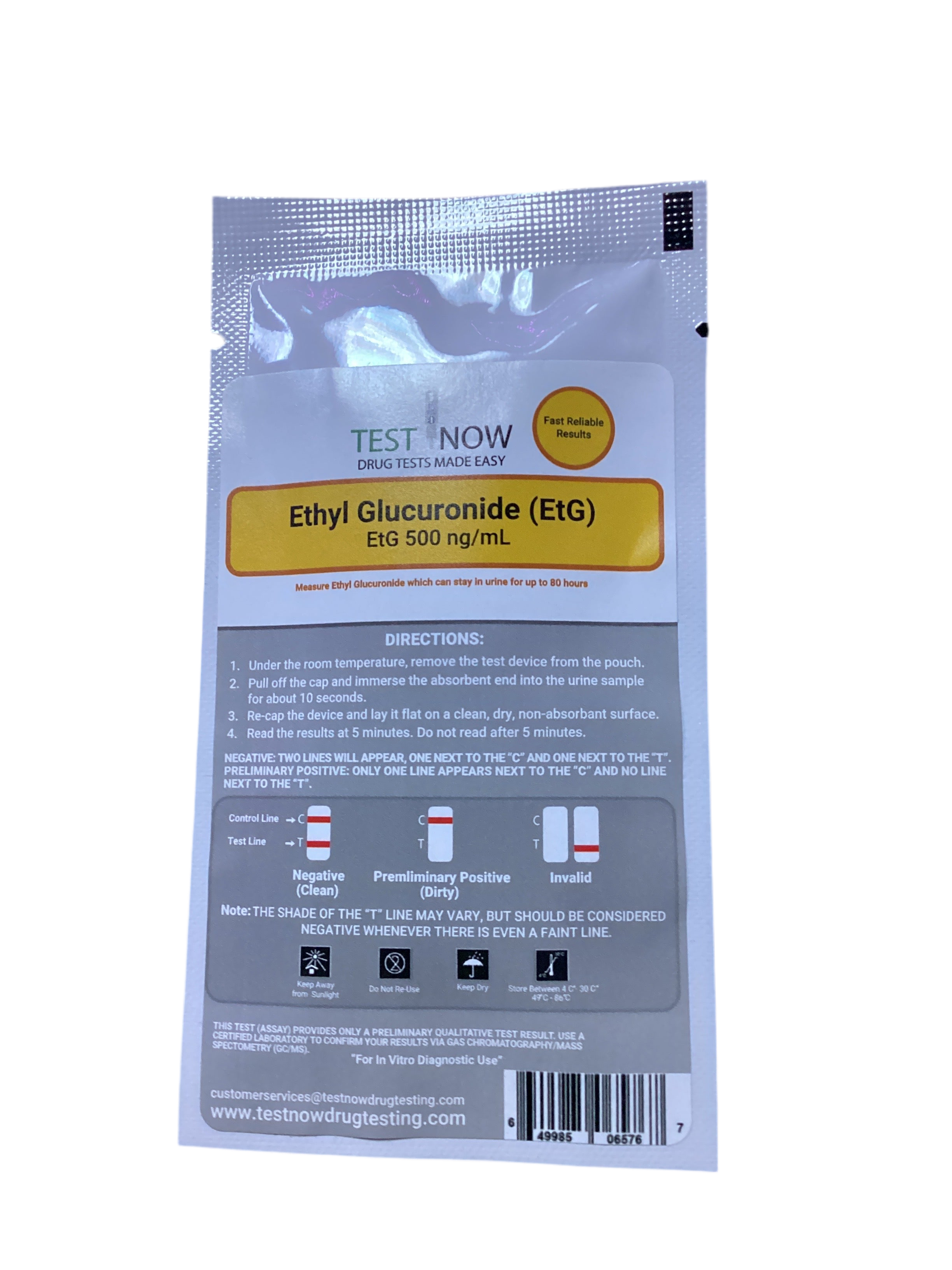 Test Now Ethyl Glucuronide (Alcohol) - EtG 500 ng/mL
