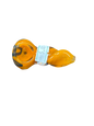Small Orange Handpipe with Black Flower on Top