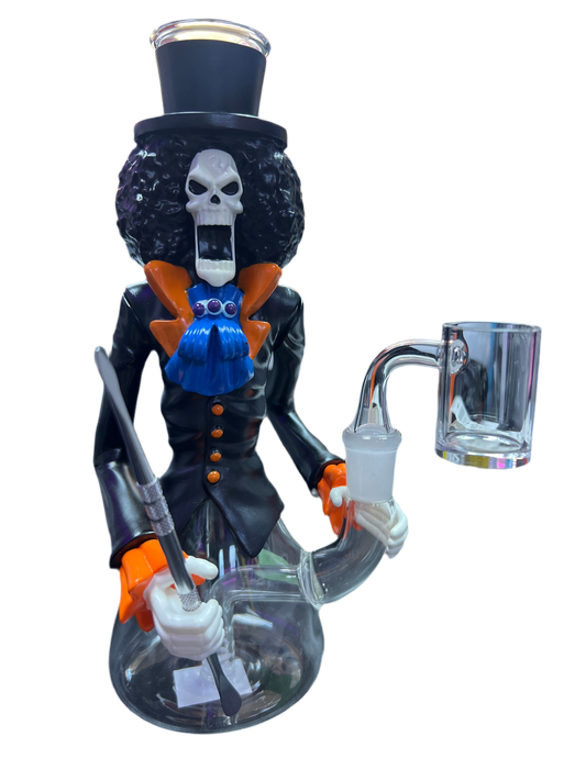 Skeleton rig water pipe with dab tool holder