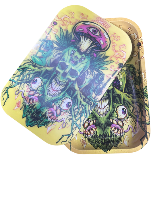 3D Reflective - Trippy Skull Plant