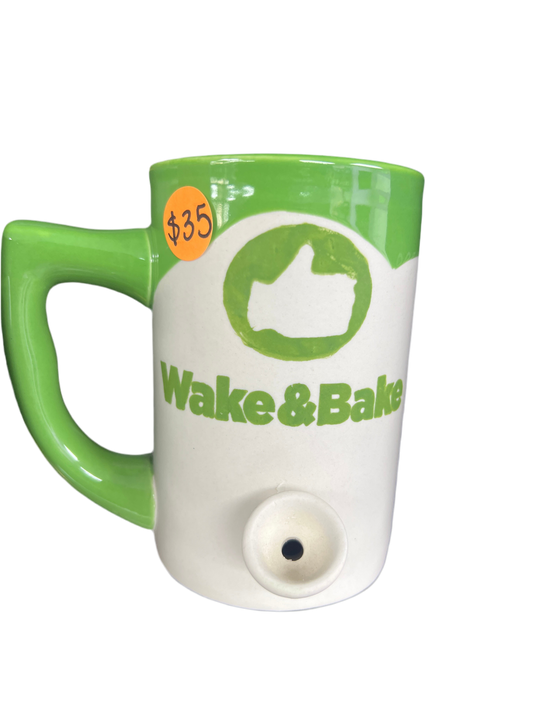 Wake n Bake Coffee Mug Green