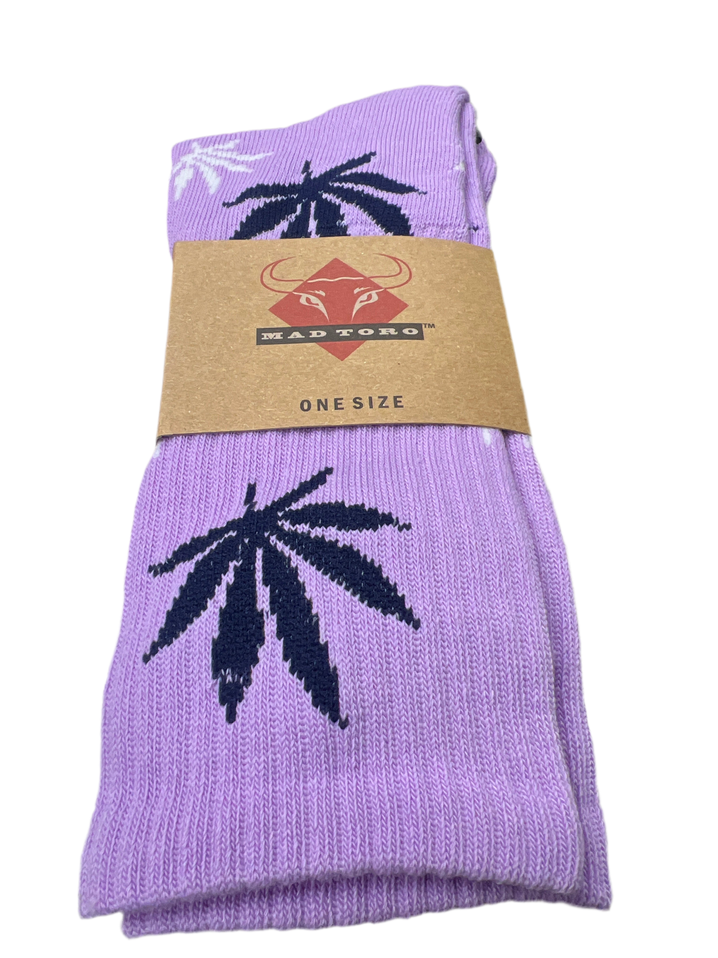 Purple Marijuana Leaf Socks - Crew