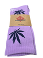 Purple Marijuana Leaf Socks - Crew