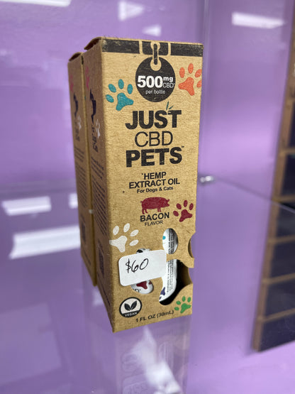 Just CBD 500mg Pet Hemp Extract Oil - Bacon