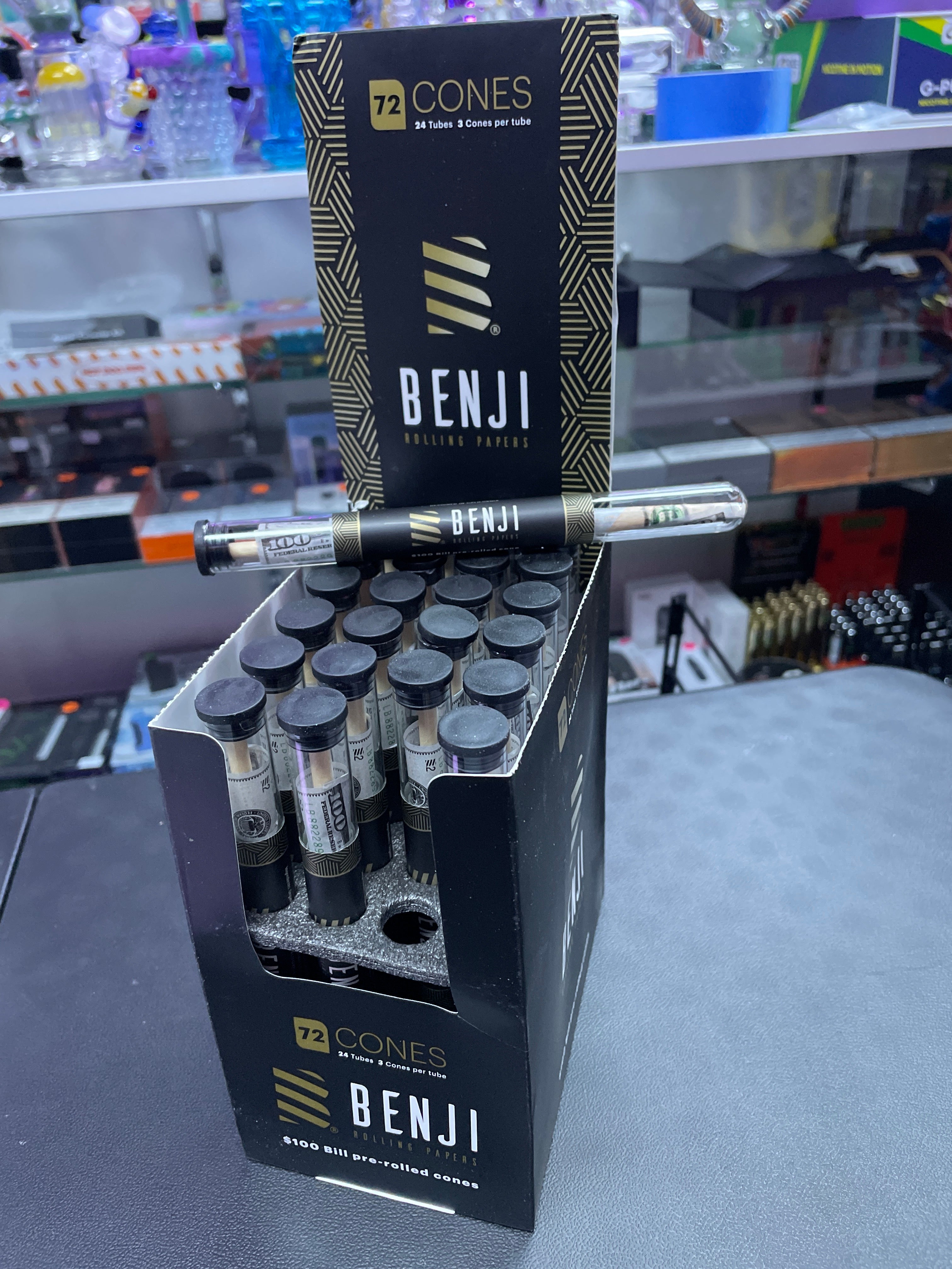 Benji Blue $100 Bill Pre-Rolled Cones - 3ct