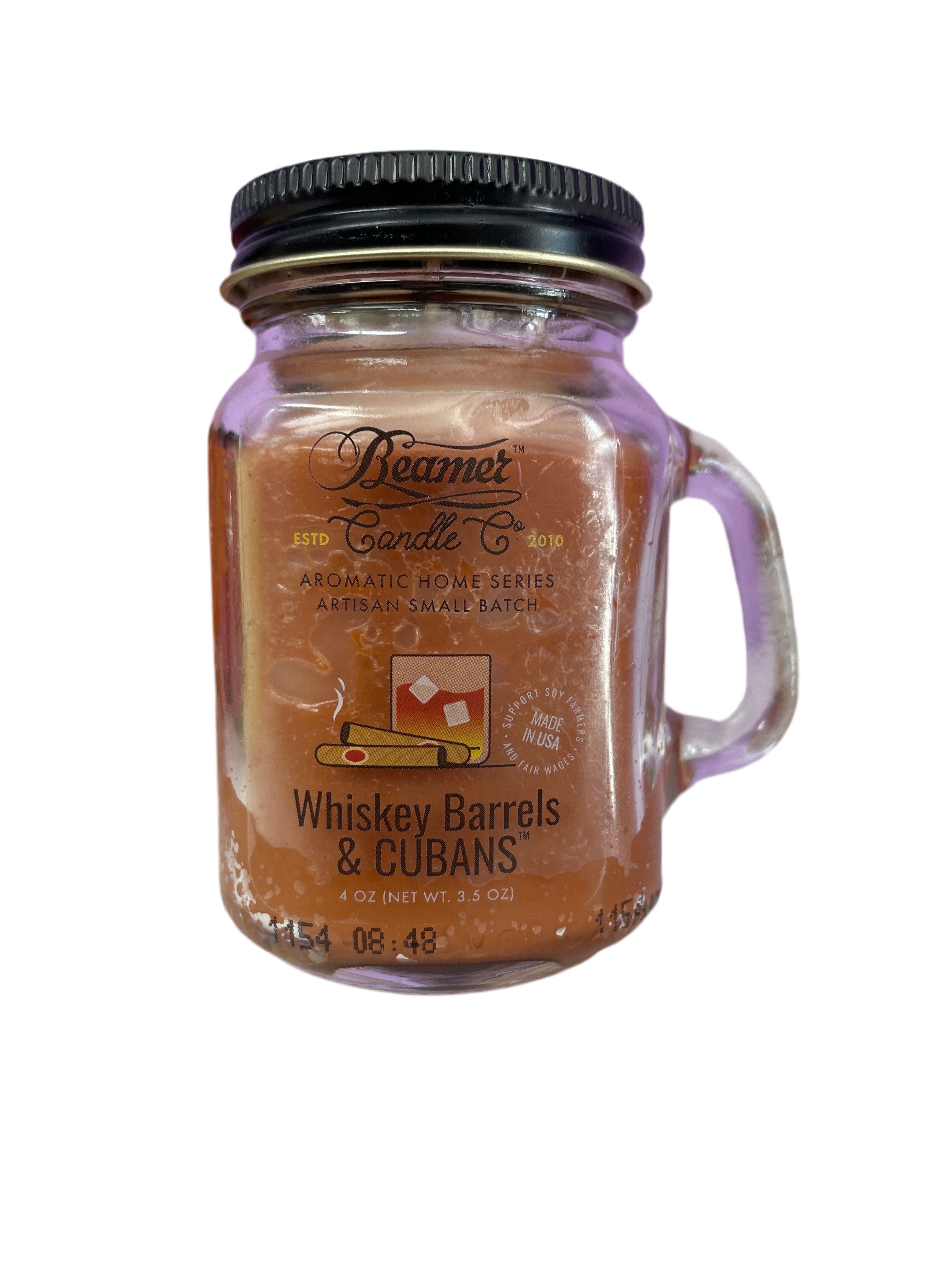 Beamer Candle Co  - 4oz - Aromatic Home Series - Whiskey Barrels & Cubans