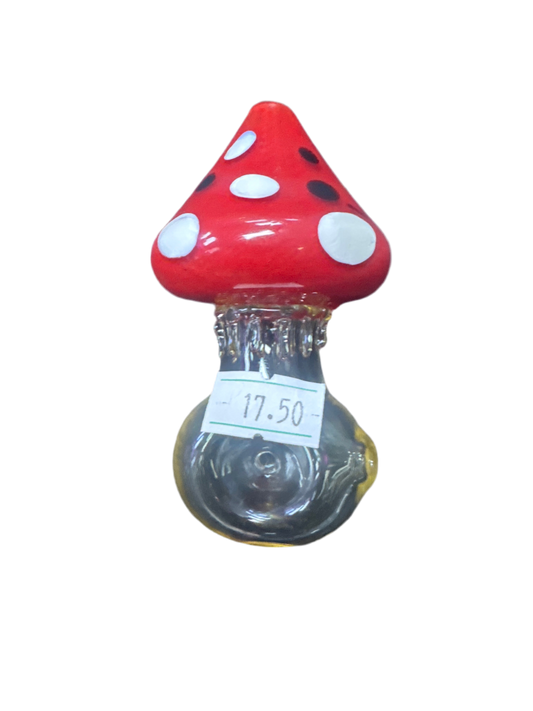 Short Red Mushroom Top Handpipe