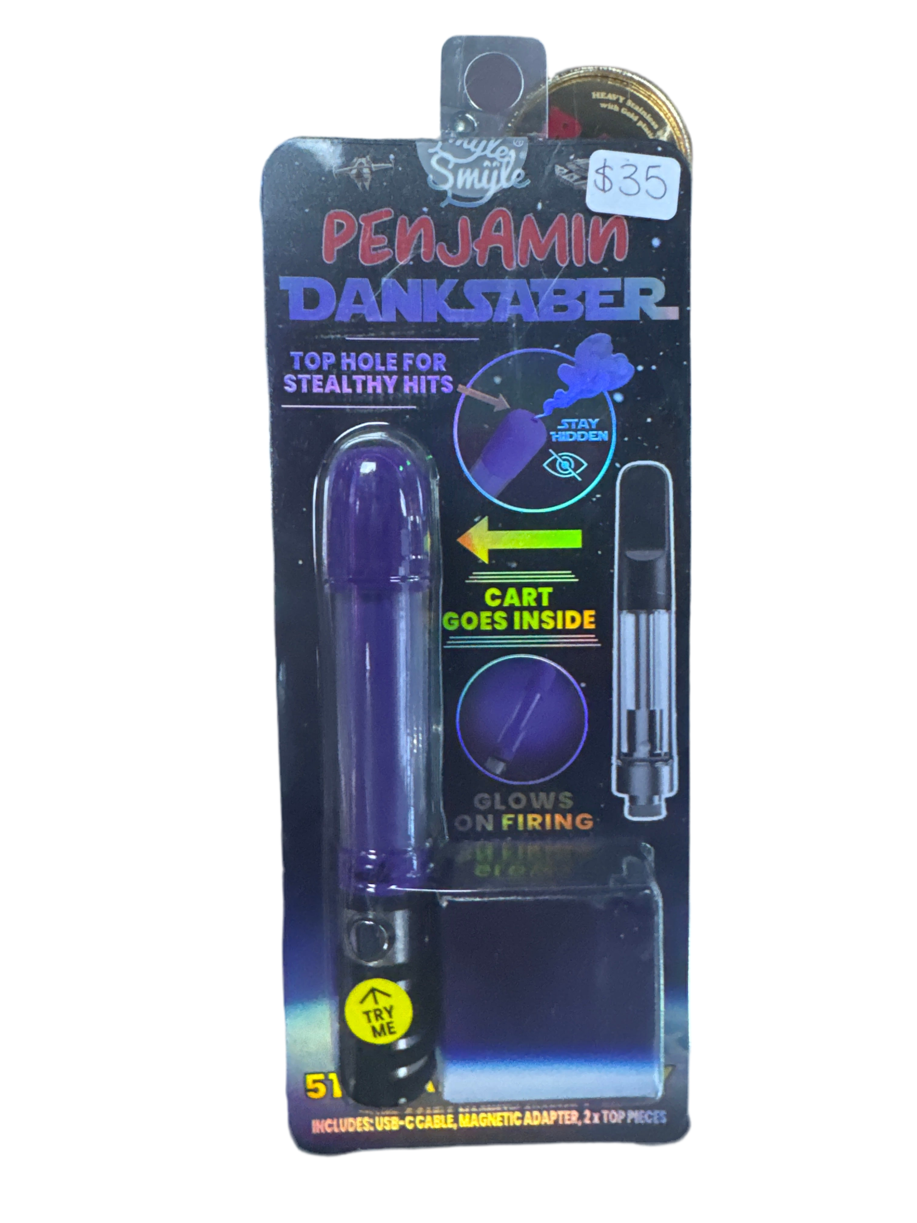 Danksaber Benjamin 510 thread battery - lights up (Purple)