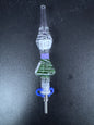 Glass Nectar Collector w Titanium Nail (colorful design w white swirls)