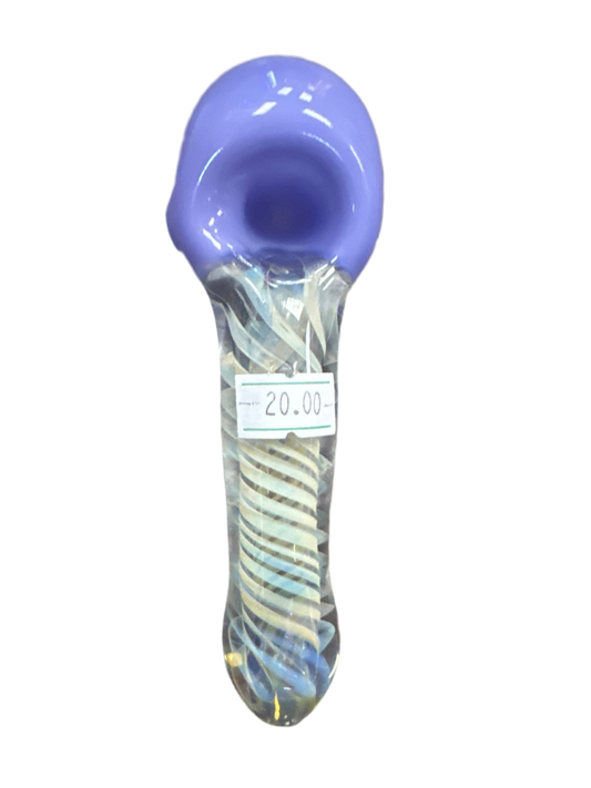 Light Blue Handpipe with Swirl Pattern