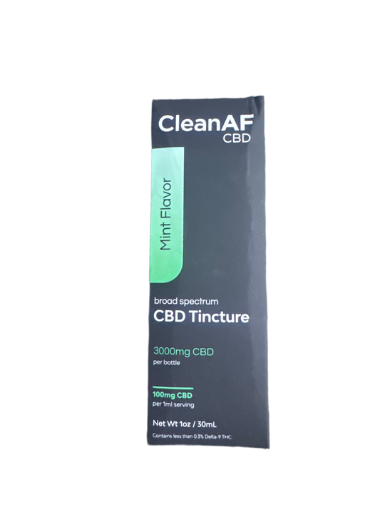 Clean AF - CBD Tincture - 3000 mg CBD Per Bottle - Mint Flavor