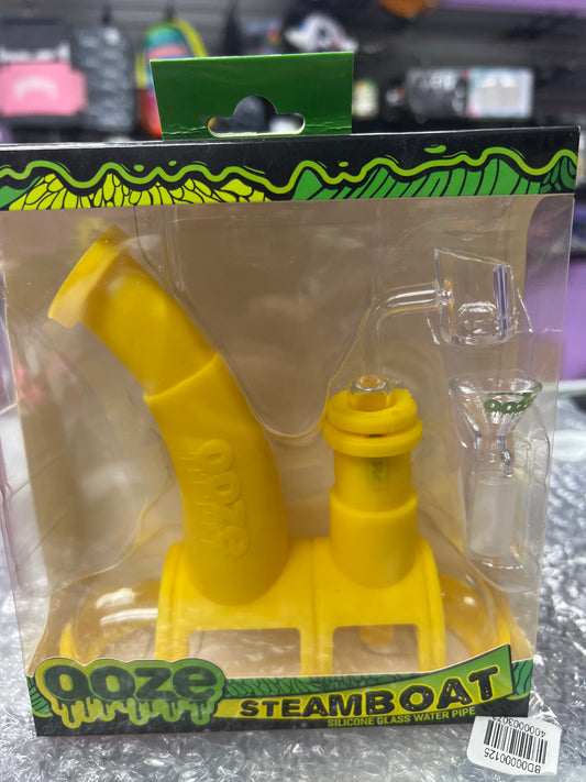 OOZE Steamboat Silicone Water Pipe/Dab Rig - Yellow