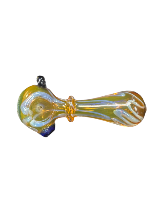 Orange Handpipe with Flower Decal Inside