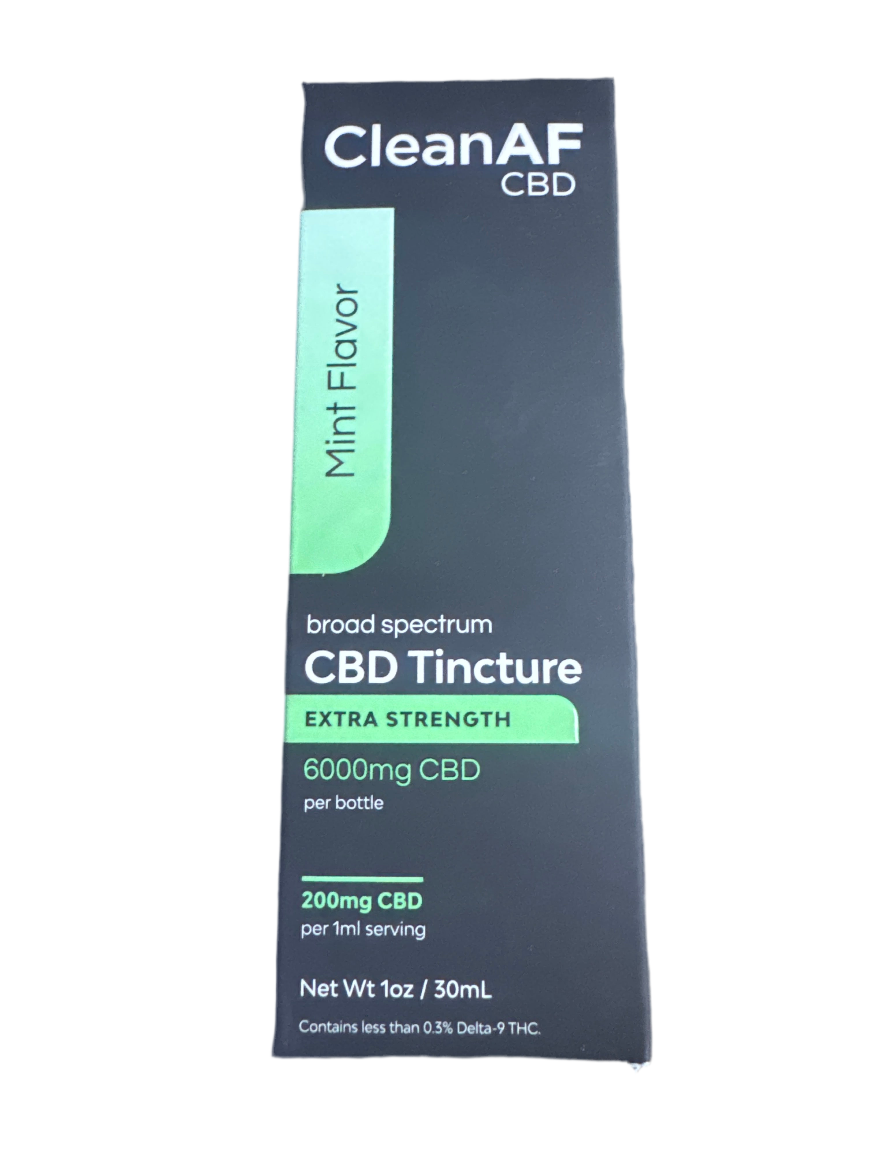 Clean AF - CBD Tincture - 6000mg CBD Per Bottle - Mint Flavor