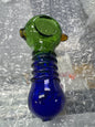 Green and blue with yellow accent bubble hand pipe