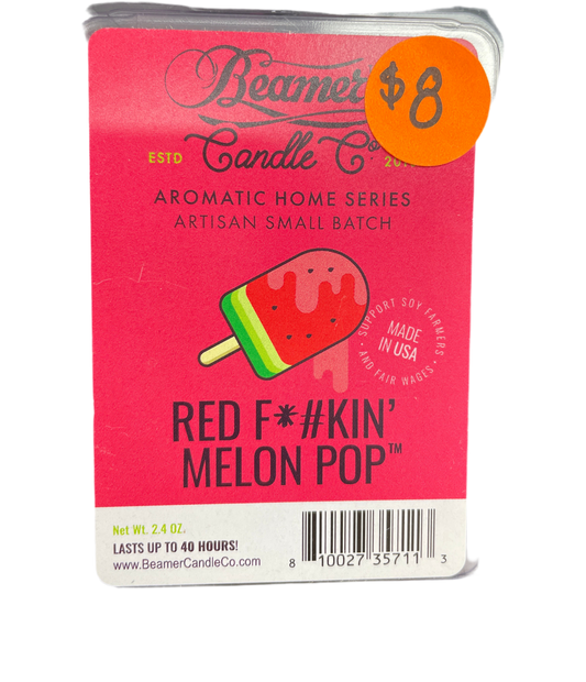 Beamer Candle Co - 2.4 oz Artisan Wax-  Red F**ckin Melon Pop