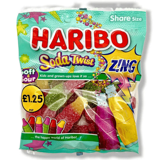 Haribo Soda Twist Zing (176g) - Fizzy & Tangy Gummy Candies