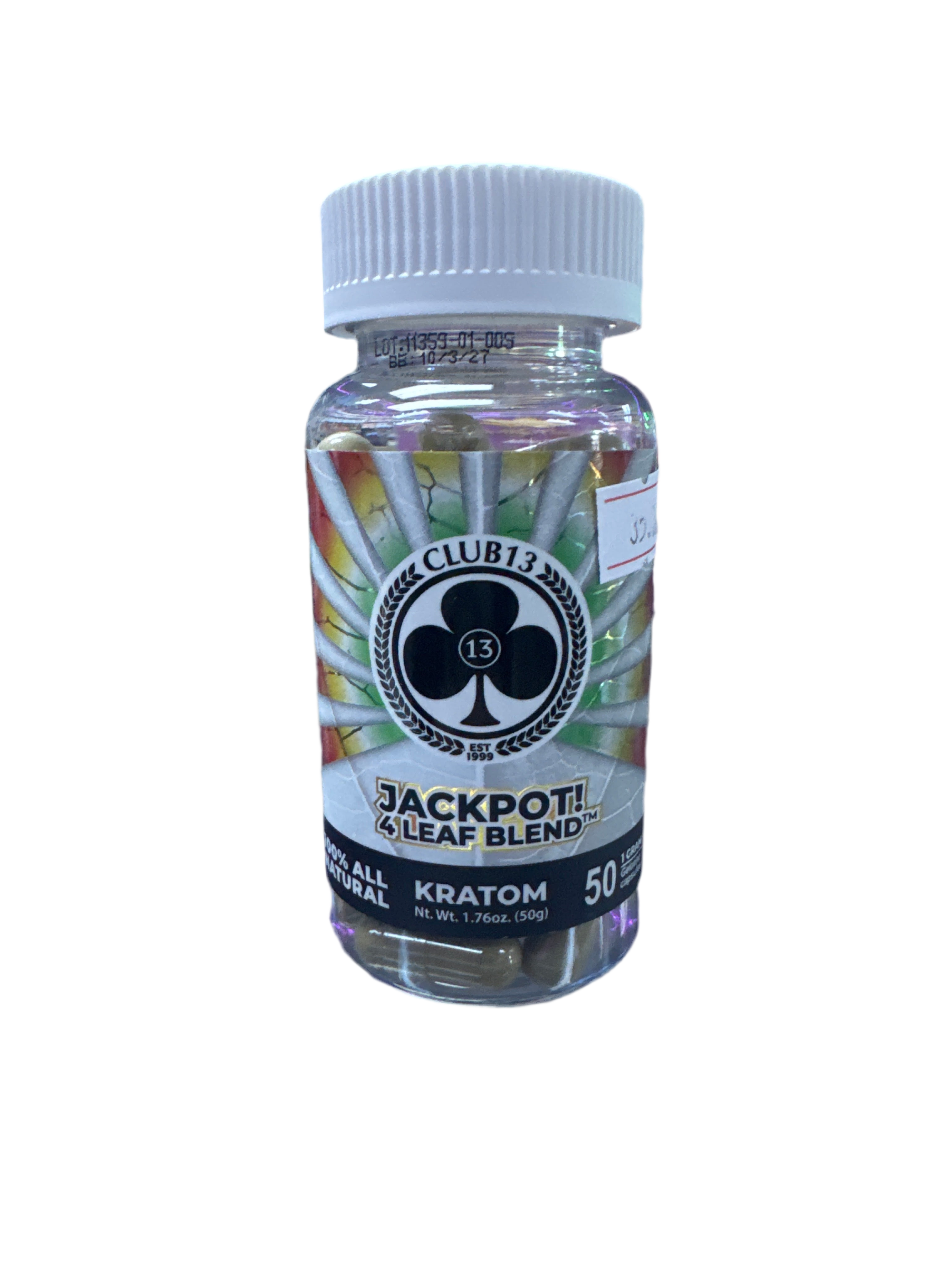 Club 13 Kratom - Jackpot 4 Leaf Blend - 50 Capsules