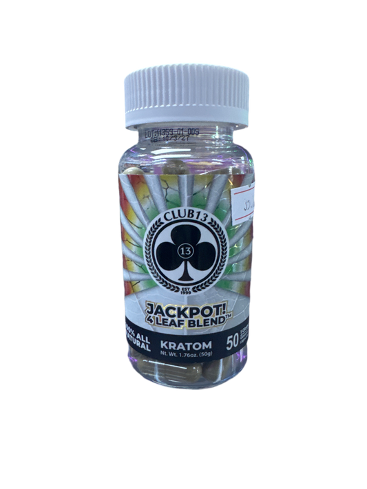 Club 13 Kratom - Jackpot 4 Leaf Blend - 50 Capsules