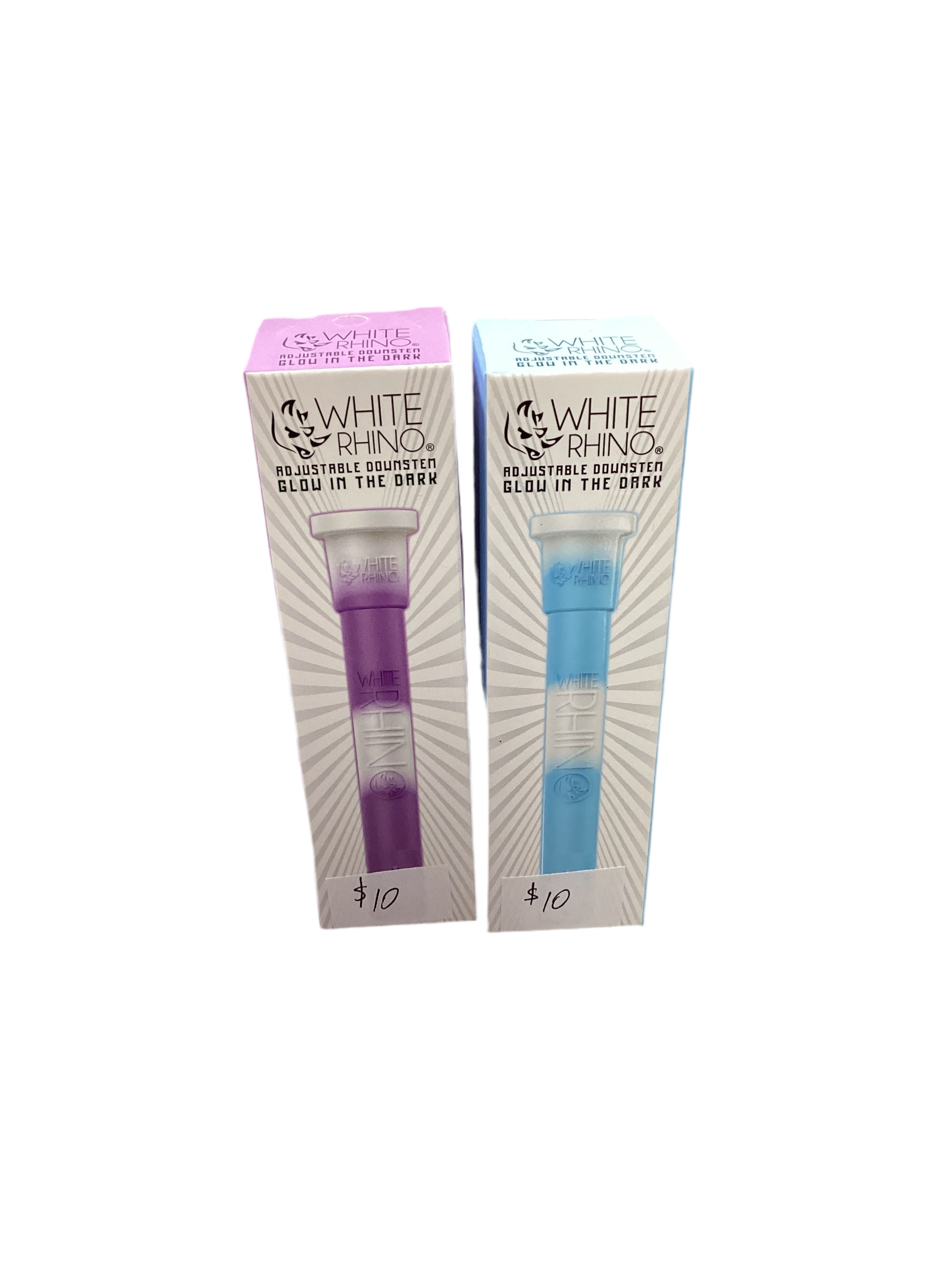 White Rhino Silicone Down Stem Glow In The Dark