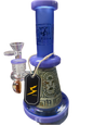 Engraved Aztec Water Pipe Purple