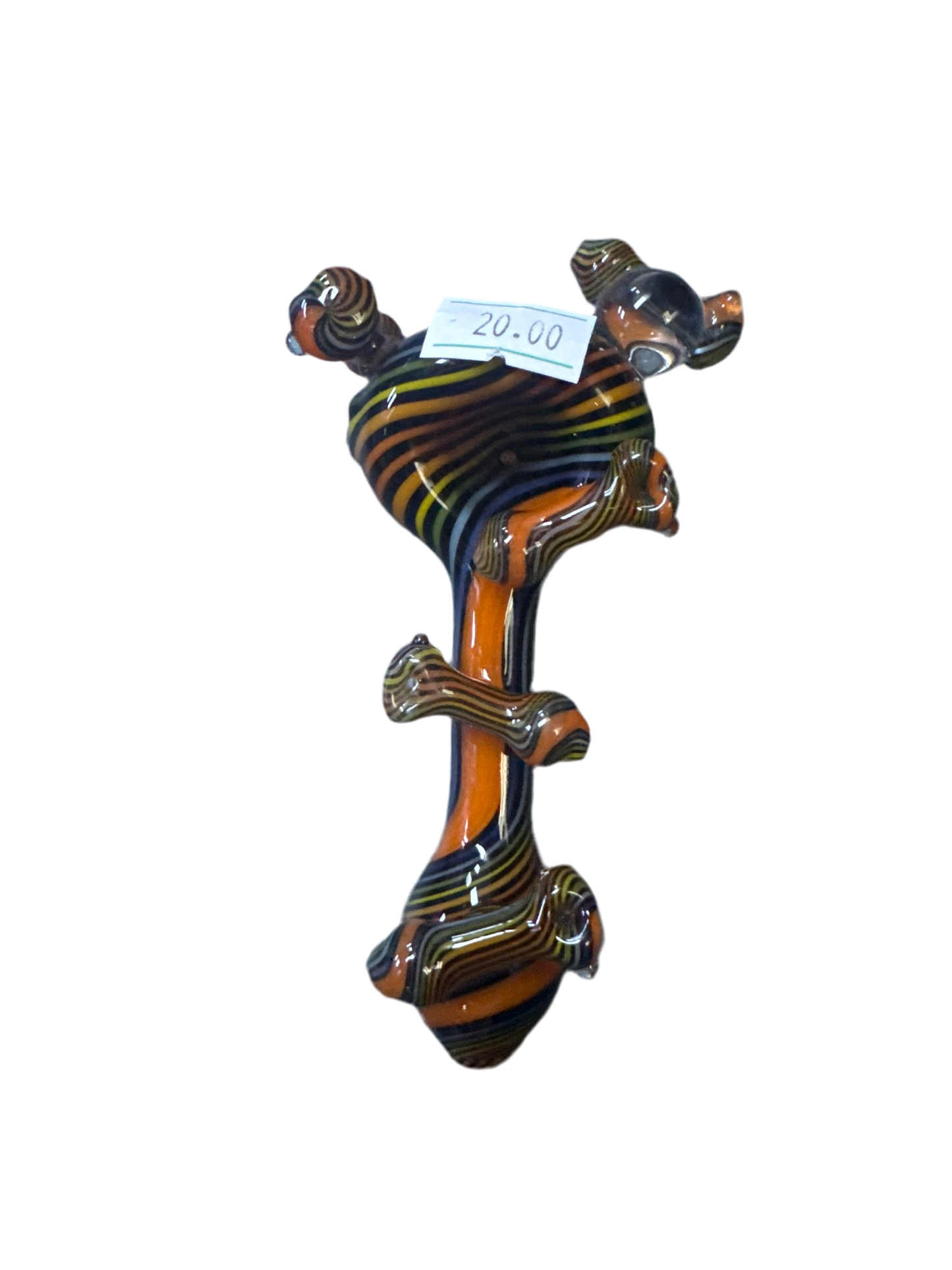 Orange & Brown Handpipe w/Mini Handpipes