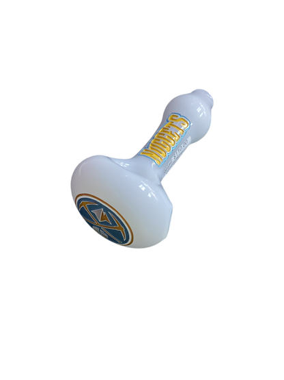 Local Blown White Nuggets Glass Handpipe