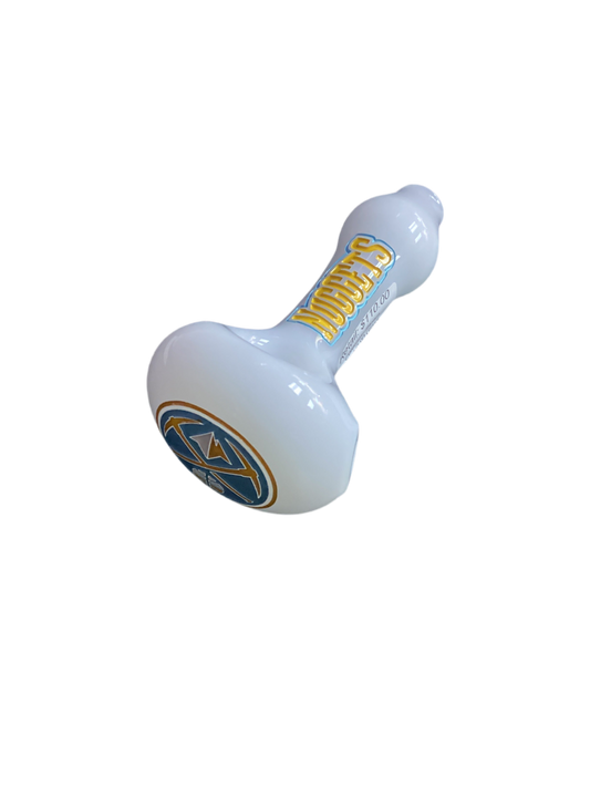 Local Blown White Nuggets Glass Handpipe