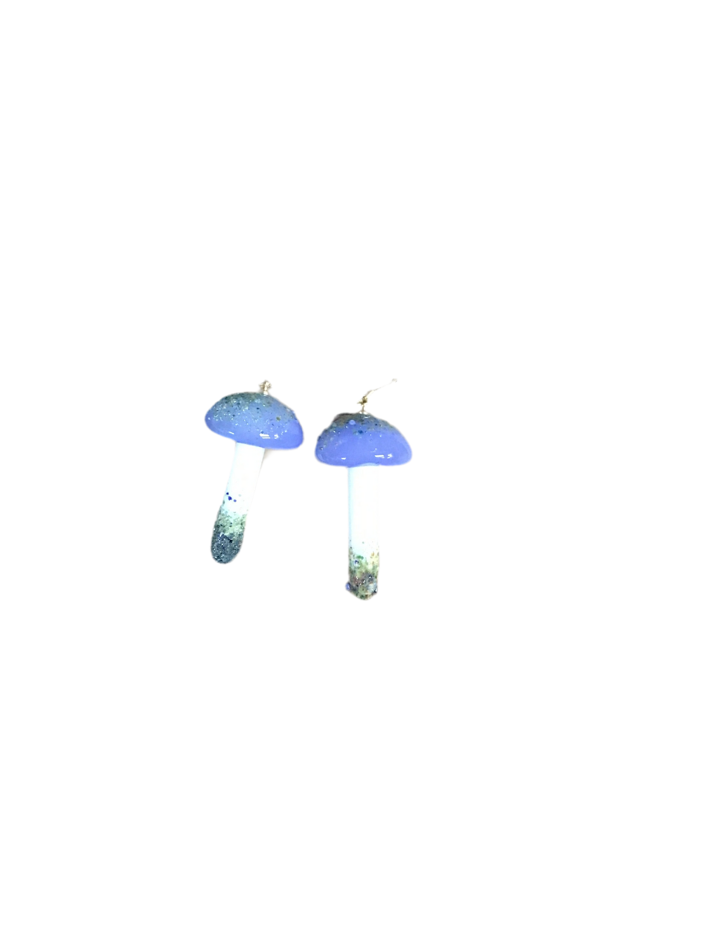 Hand Blown Magic Mushroom Earrings