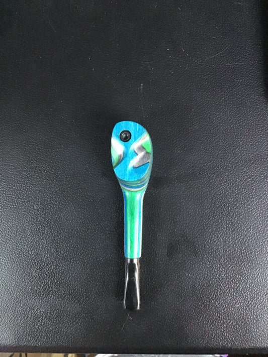 Small Multicolor Wooden Pipe w/ Cover