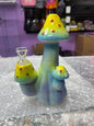 Mushroom ceramic water pipe yellow and blue
