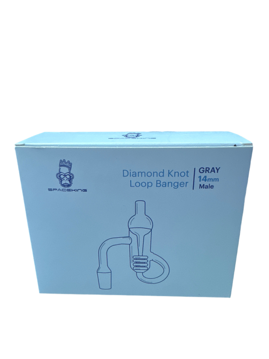 SpaceKing Diamond Knot Loop Banger (Gray, 14mm, Male)