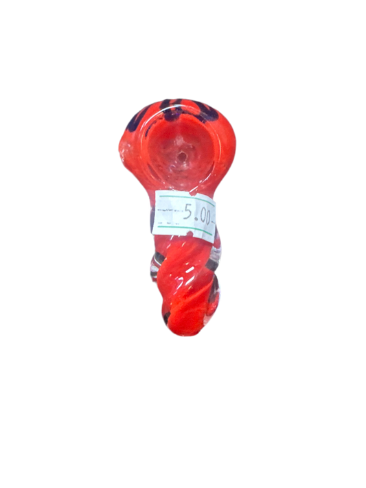 Small Red Handpipe w/Star Pattern on Top