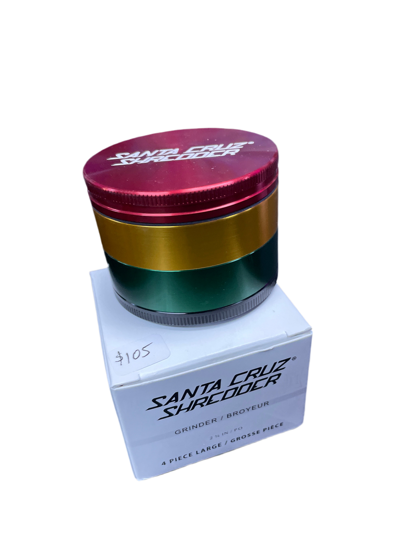 Santa Cruz Shredder 5 Piece Grinder - Rasta