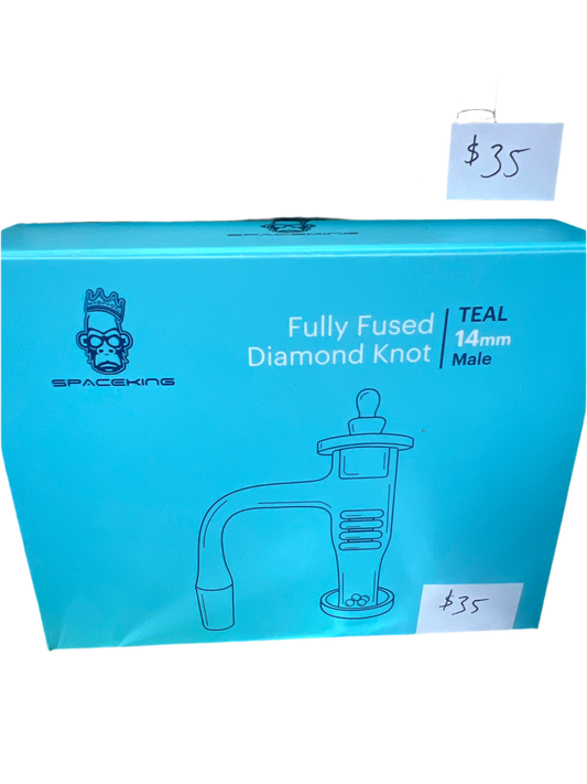 Space King - Fully Fused Diamond Knot 14mm Male - TEAL