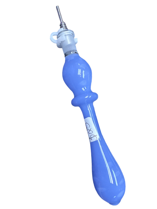 Glass Nectar Collector With small Titanium Nail (Blue)