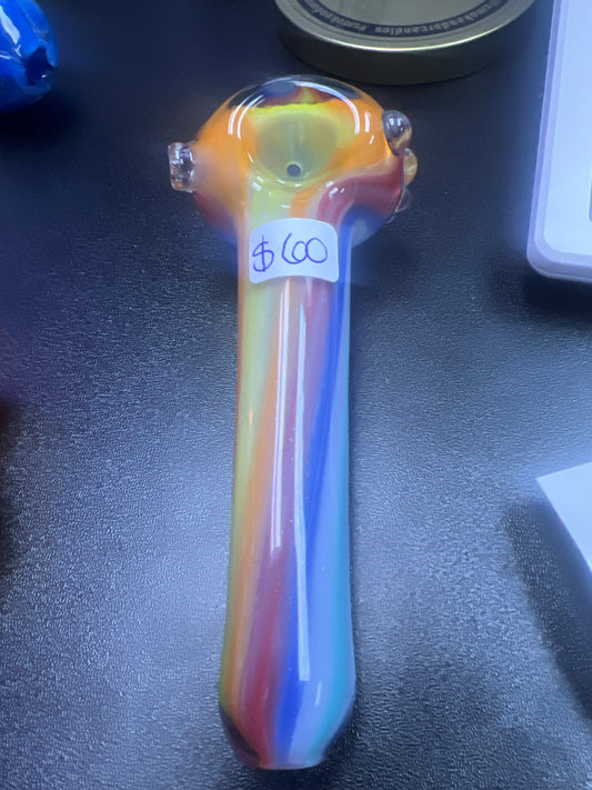 Local Colorado Blown Hand Pipe - Rainbow