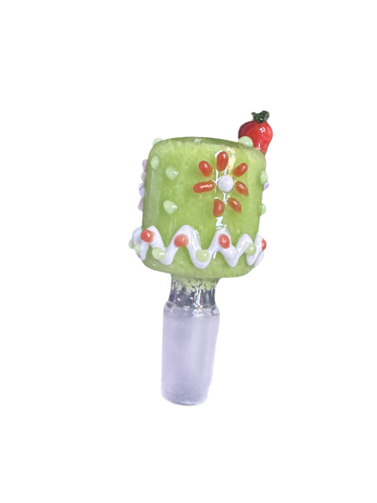 Green & White Bowl w/ Apple