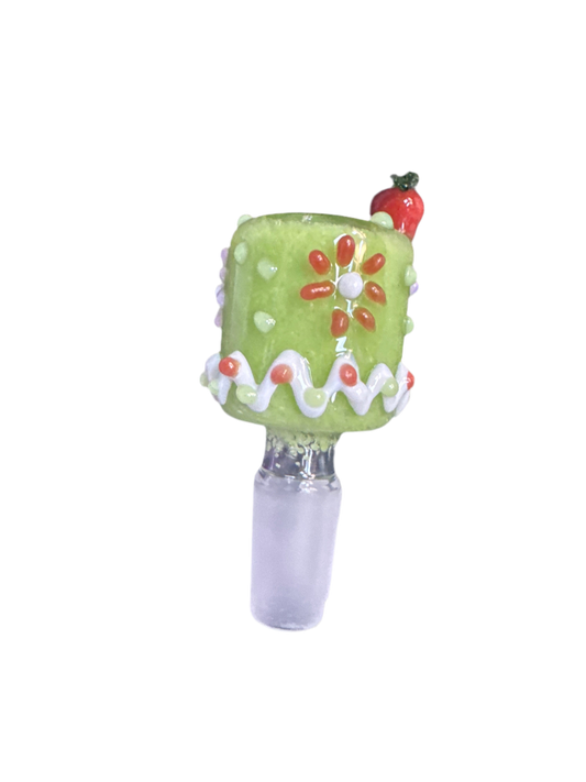 Green & White Bowl w/ Apple