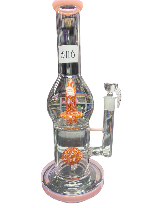 Orange and pink spike water pipe