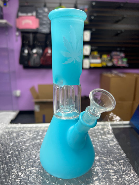 Mmj leaf water pipe yellow- light blue
