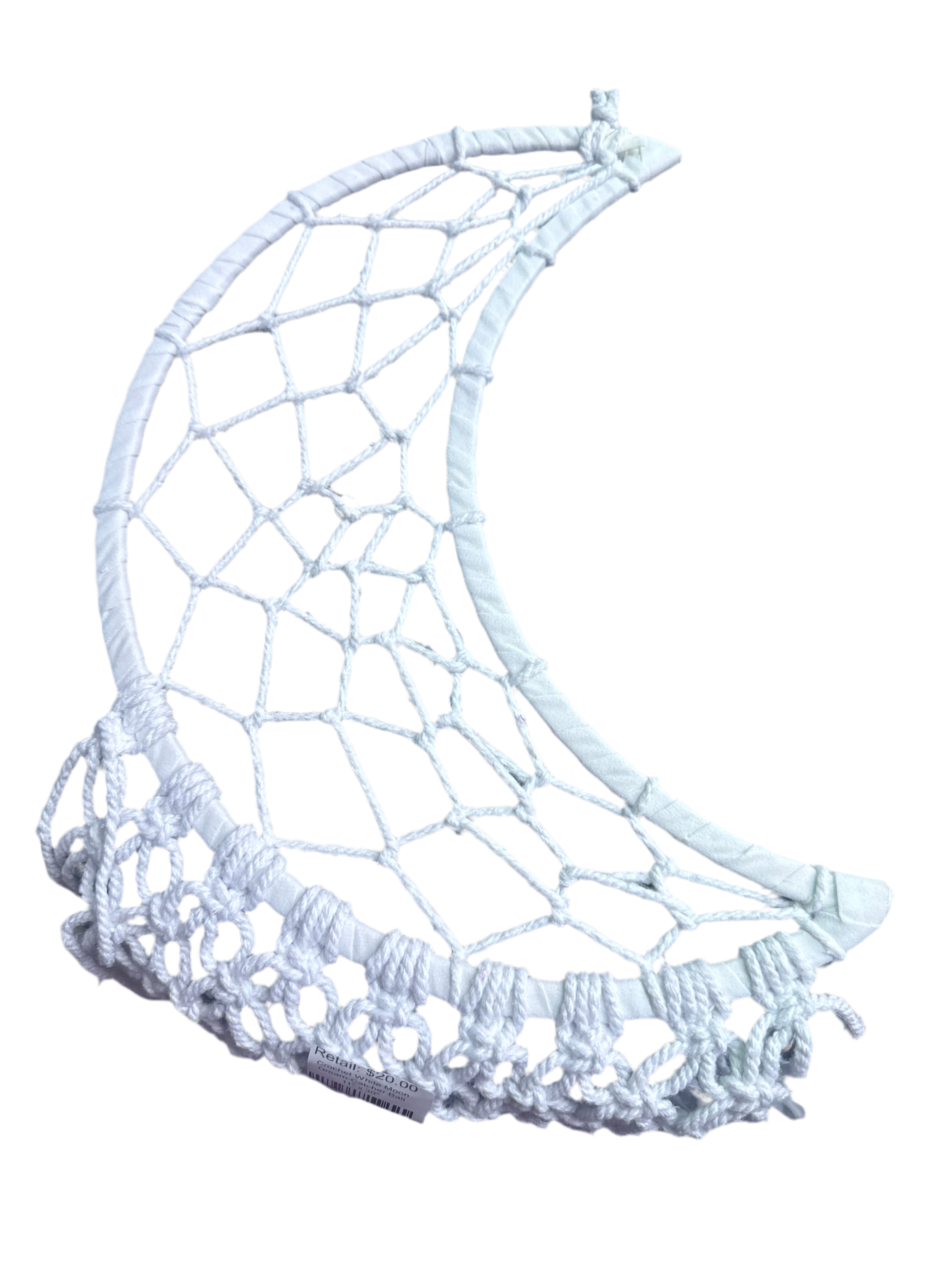 Crochet White Moon Dream Catcher