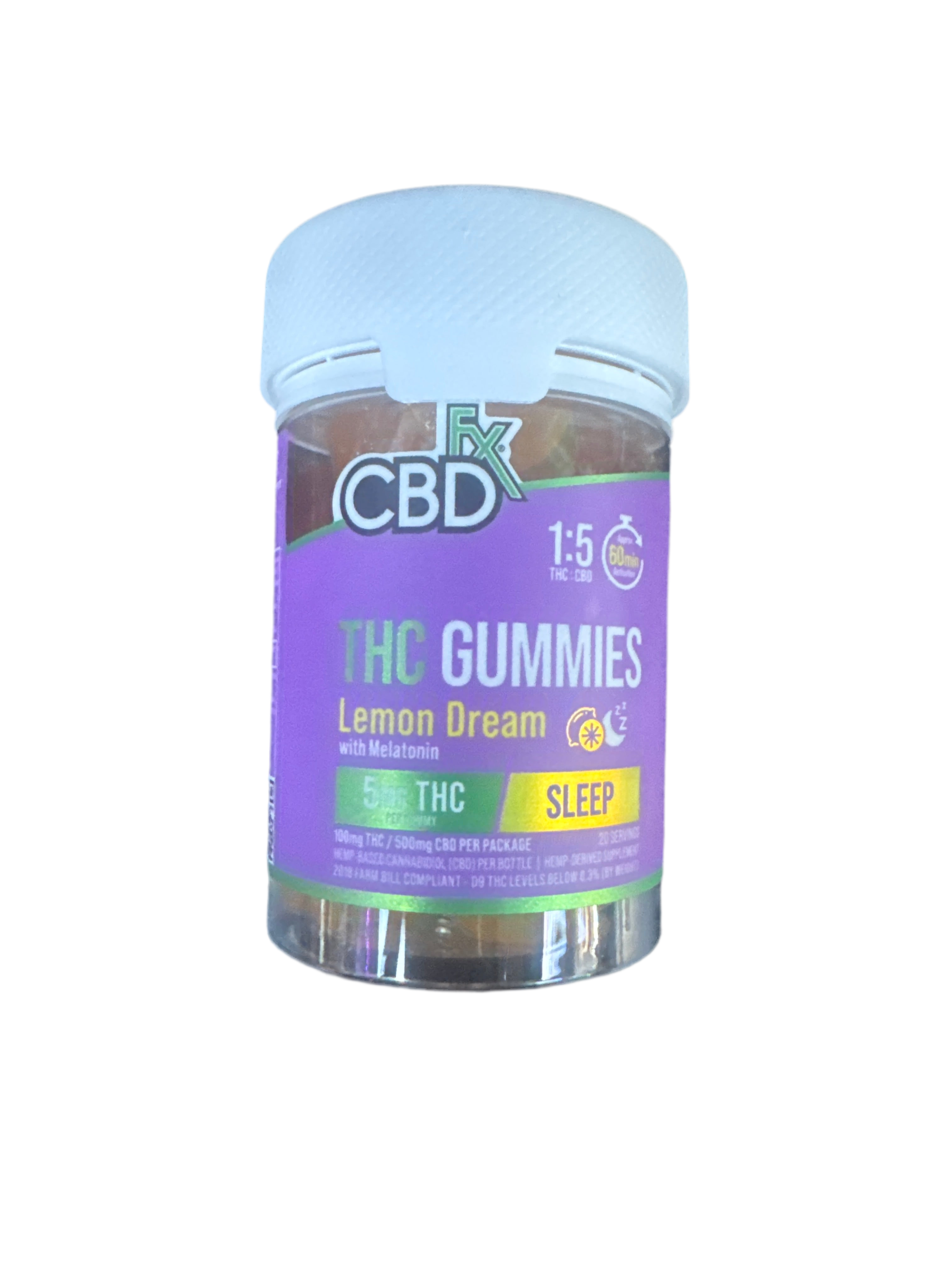 CBDFX - THC Gummies w/Melatonin - Lemon Dream - 5mg THC