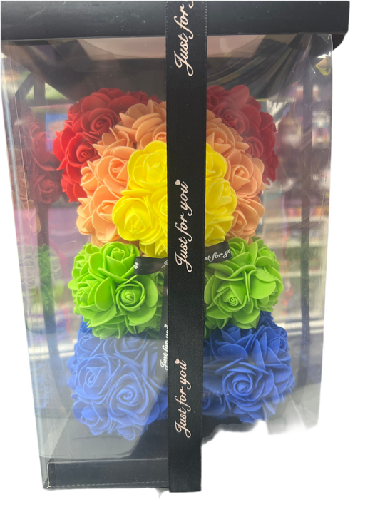 Just For You - Rainbow Rose Bear