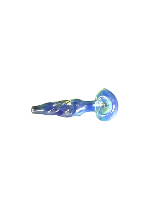Green & Pink Local Blown See Through Handpipe