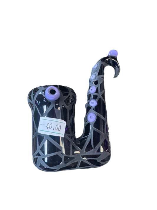 Black Bubbler with Pink Holes
