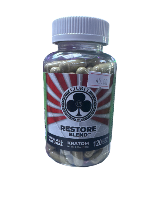 Club 13 Kratom - Restore Blend - 120 Capsules