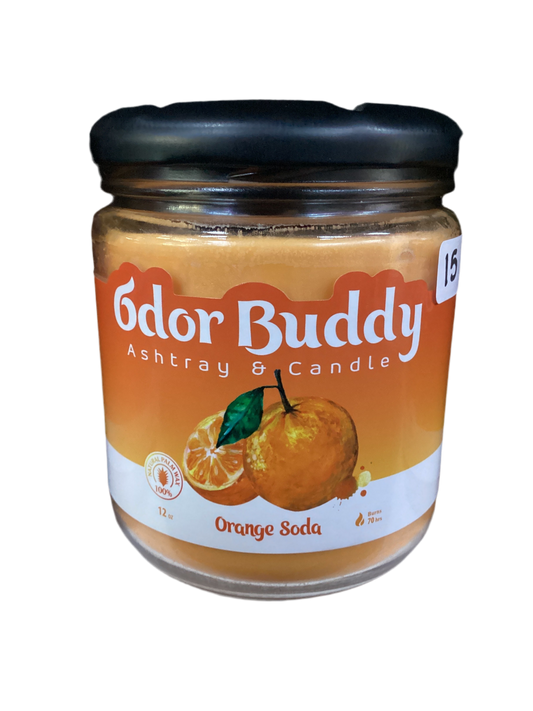 Odor Buddy Ashtray & Candle (Orange Soda)