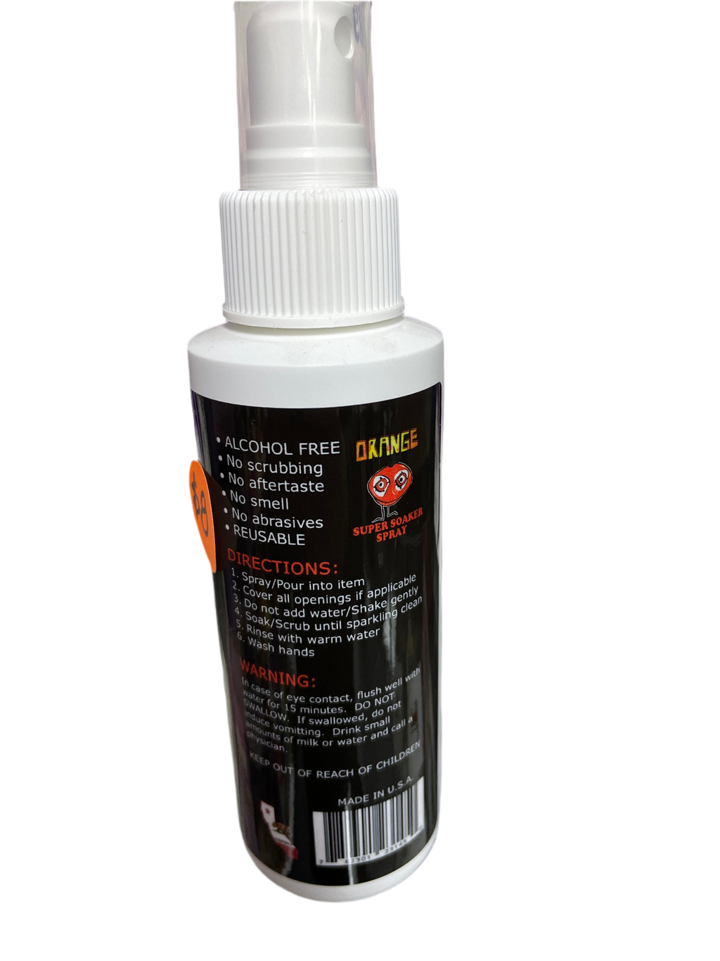 Orange Chronic Super Soaker 4 oz spray Glass Quartz Grinder Oil Cleaner