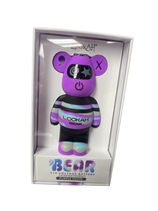 Lookah Bear - 510 Cartridge Battery - Purple Tiedye